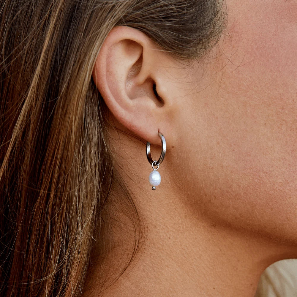 Bella Freshwater Pearl Hoop Earrings