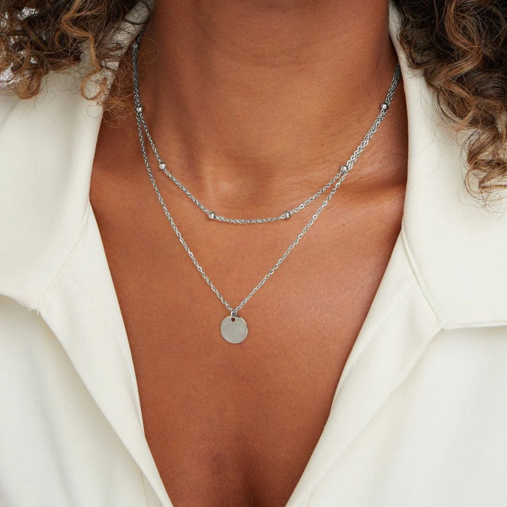 Luna Layered Disc Necklace